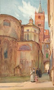 Kościół romański w Albenga, ok. 1910, 1912 r. autorstwa Walter Frederick Roofe Tyndale