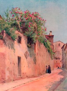 Via Delle Sperandie, Siena (kolorowa litografia) autorstwa Walter Frederick Roofe Tyndale