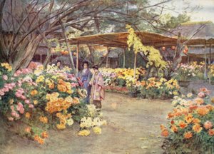 Oglądanie chryzantem, Mukojima, Tokio autorstwa Walter Frederick Roofe Tyndale