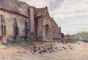 Wessex: A Tithe-Barn, Abbotsbury, near Weymouth (kolorowa litografia) autorstwa Walter Frederick Roofe Tyndale