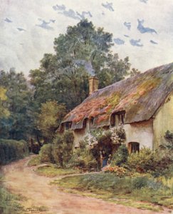 Wessex: Typowa chata Wessex (kolorowa litografia) autorstwa Walter Frederick Roofe Tyndale
