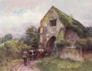 Wessex: Brama wejściowa, Cleeve Abbey (kolorowa litografia) autorstwa Walter Frederick Roofe Tyndale