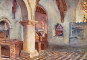 Wessex: Kościół w Bere Regis (kolorowa litografia) autorstwa Walter Frederick Roofe Tyndale