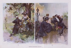 Starożytna i nowoczesna uprzejmość (kolor lito) autorstwa Walter Granville Smith