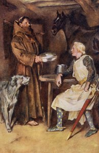 Ilustracja do Ivanhoe autorstwa Sir Waltera Scotta (kolor lito)