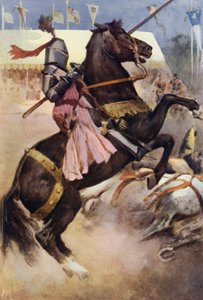 Ilustracja do Ivanhoe autorstwa Sir Waltera Scotta (kolor lito)
