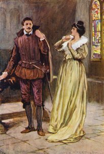 Ilustracja do Kenilworth autorstwa Sir Waltera Scotta (kolorowa litografia) autorstwa Walter Grieve
