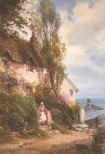 Domek nad morzem (akwarela) autorstwa Walter Henry Sweet
