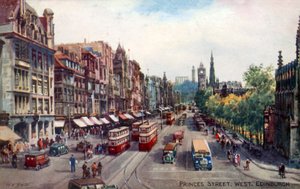Princes Street, West, Edynburg autorstwa Walter Henry Sweet