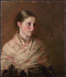 Dziewczyna w szalu (olej na płótnie) autorstwa Walter Henry Truscott