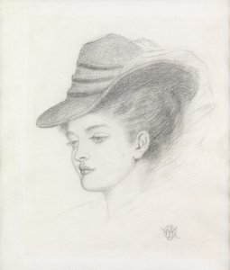 Emily Renshaw, żona artysty (ołówek na papierze)