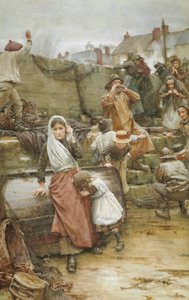 Scena katastrofy w kornwalijskiej wiosce rybackiej, 1889