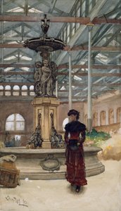 Stara Hala Targowa i Fontanna, Birmingham autorstwa Walter Langley