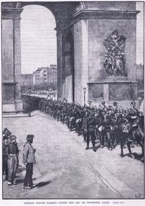 Wojska niemieckie przechodzące pod Łukiem Triumfalnym 1871 AD autorstwa Walter Paget