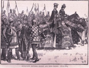 Wywiad między Becketem a królem Henrykiem AD 1169 autorstwa Walter Paget