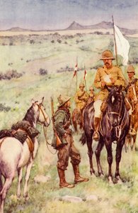 Lord Kitchener i posłaniec generała Cronje, Paardeberg autorstwa Walter Paget