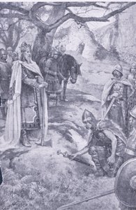 Na tym polu narodził się naród angielski, ilustracja z My Magazine autorstwa Walter Paget