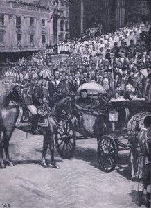 Diamentowy Jubileusz: Święto Dziękczynienia w katedrze św. Pawła, ilustracja z Cassells History of England, 1900
