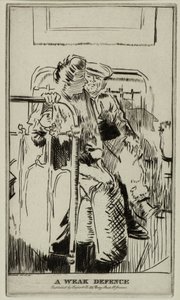 Słaba obrona, ok. 1911 (akwaforta) autorstwa Walter Richard Sickert