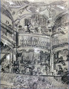 La Gaite Montparnasse, ok. 1907 (kreda na papierze) autorstwa Walter Richard Sickert