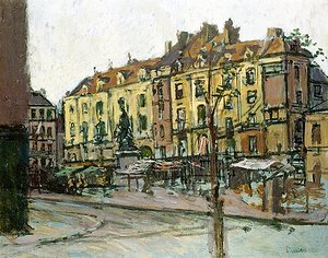 La Place Nationale z Le Grande Duquesne, Dieppe (olej na płótnie) autorstwa Walter Richard Sickert