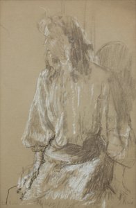 Mała Rachel, ok. 1906 (Czarno-biała kreda na szarym papierze) autorstwa Walter Richard Sickert