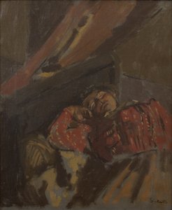 Czerwona wzorzysta bluzka, ok. 1907 (olej na płótnie) autorstwa Walter Richard Sickert