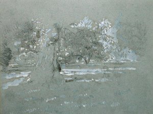Studium do „Serpentine” (ołówek i biały na niebieskim papierze) autorstwa Walter Richard Sickert