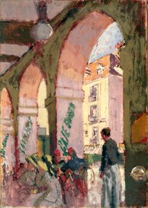Cafe Suisse lub Cafe des Arcades, Dieppe (olej na płótnie) autorstwa Walter Richard Sickert