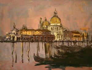 Dogana i Santa Maria della Salute (olej na panelu) autorstwa Walter Richard Sickert