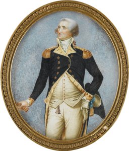 Portret Jerzego Waszyngtona (1732-1799), autorstwa Robertsona, Waltera (1750-1801). Akwarela, gwasz na rogu autorstwa Walter Robertson
