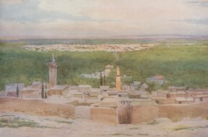 Damaszek z Salahiyeh: Zachód słońca nad miastem autorstwa Walter Spencer Stanhope Tyrwhitt