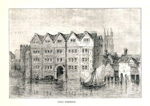 Zimny Port. Medieval Mansion House North Bank of Thames powyżej London Bridge, 1894 r