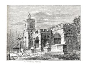 St.Dunstans Stepney. Z Widoku z 1803 roku autorstwa Walter Thornbury