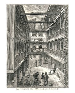 Zajazd Czterech Łabędzi na krótko przed wyburzeniem, 1878 r.