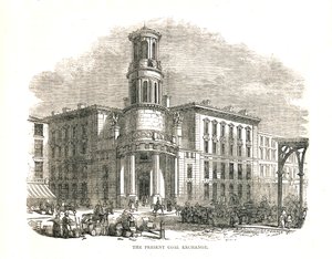 Obecna Giełda Węgla, otwarta przez księcia Alberta w 1849 r., Thames Street, 1878