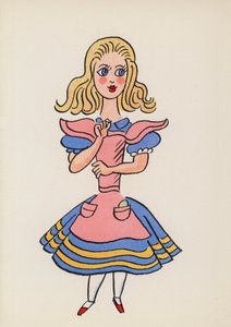 Figurki z książek dla dzieci: Alicja w Krainie Czarów (kolorowa litografia)