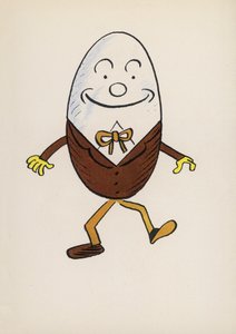 Figurki z książek dla dzieci: Humpty Dumty (kolorowa litografia) autorstwa Walter Trier