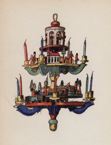 Stara zabawka namalowana przez Waltera Triera (kolorowa litografia) autorstwa Walter Trier
