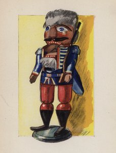 Stara zabawka namalowana przez Waltera Triera (kolorowa litografia) autorstwa Walter Trier