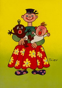Jeden z szalonych ludzi Waltera Triera (kolorowa litografia) autorstwa Walter Trier
