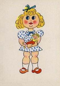 Jeden z szalonych ludzi Waltera Triera (kolorowa litografia) autorstwa Walter Trier