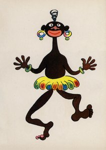 Jeden z szalonych ludzi Waltera Triera (kolorowa litografia) autorstwa Walter Trier