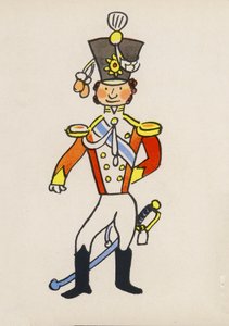 Jeden z szalonych ludzi Waltera Triera (kolorowa litografia) autorstwa Walter Trier