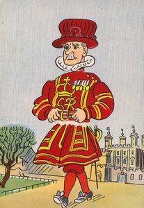 Szalone kostiumy Waltera Triera: Anglia, Beefeater (kolorowa litografia)