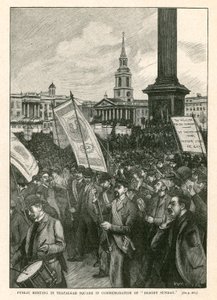 Publiczne spotkanie na Trafalgar Square upamiętniające Krwawą Niedzielę (rycina)