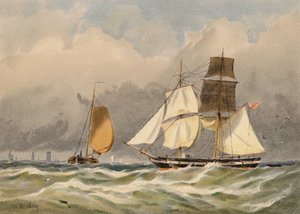 Brygada w ruchu (kolorowa litografia) autorstwa Walter William May