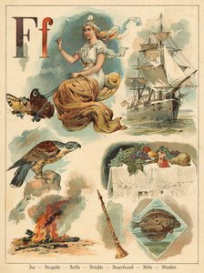 Litera F (chromolitho) autorstwa Walter Zweigle