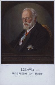 Ludwik III, ostatni król Bawarii, kiedy książę regent (kolor lito) autorstwa Walther Firle