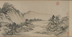 Zamieszkanie w górach Fuchun po Huang Gongwang, dynastia Qing, 1672 (tusz i kolor na papierze)